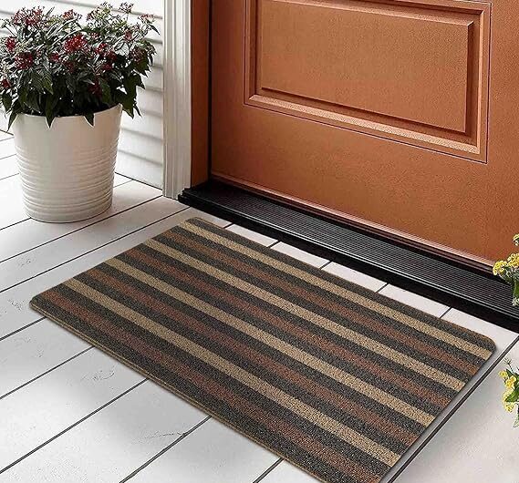 Obsessions Anti Skid Polyester Outdoor Mat, (L) 60 x (W) 40 cm, Beige & Brown